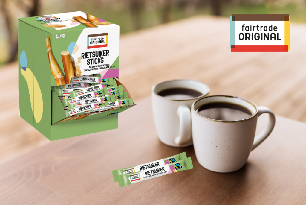 Nouveau design : sucre de canne en stick Fairtrade Original