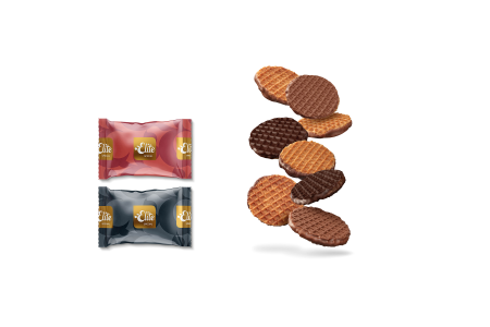 Gaufres Fourrées Goût Caramel Chocolaté