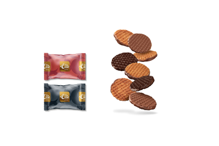 Gaufres Fourrées Goût Caramel Chocolaté