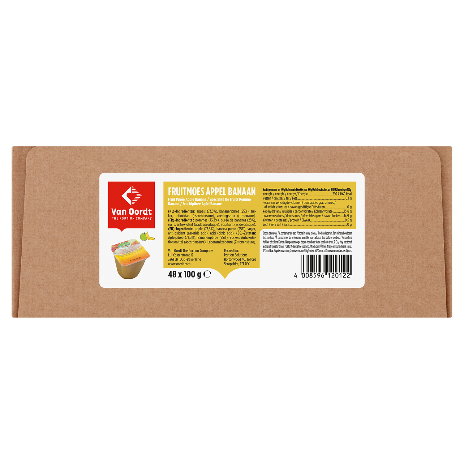 Fruit Purée Apple Banana Cup 100g | Van Oordt The Portion Company