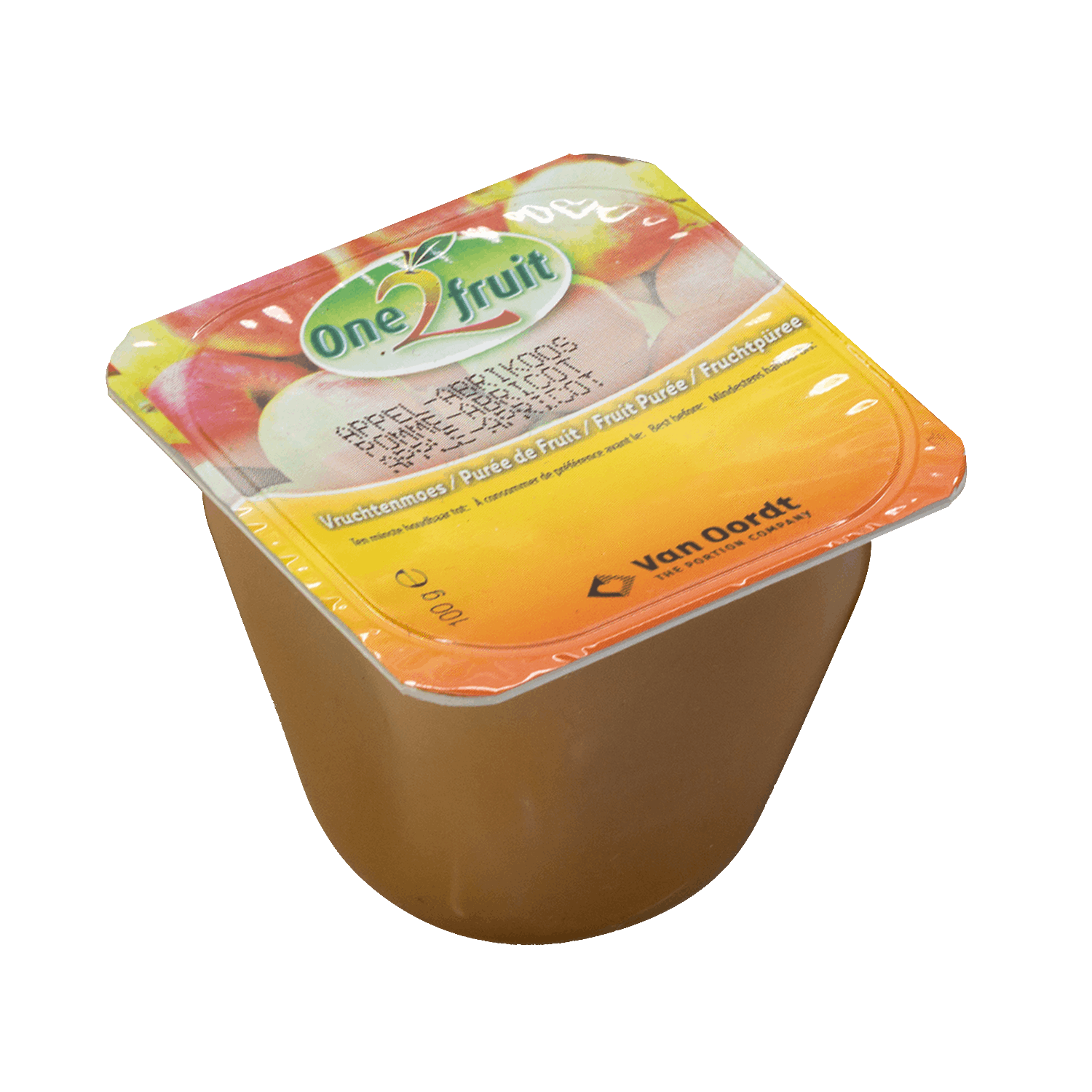 Fruit Purée Apple Apricot Cup 100g | Van Oordt The Portion Company