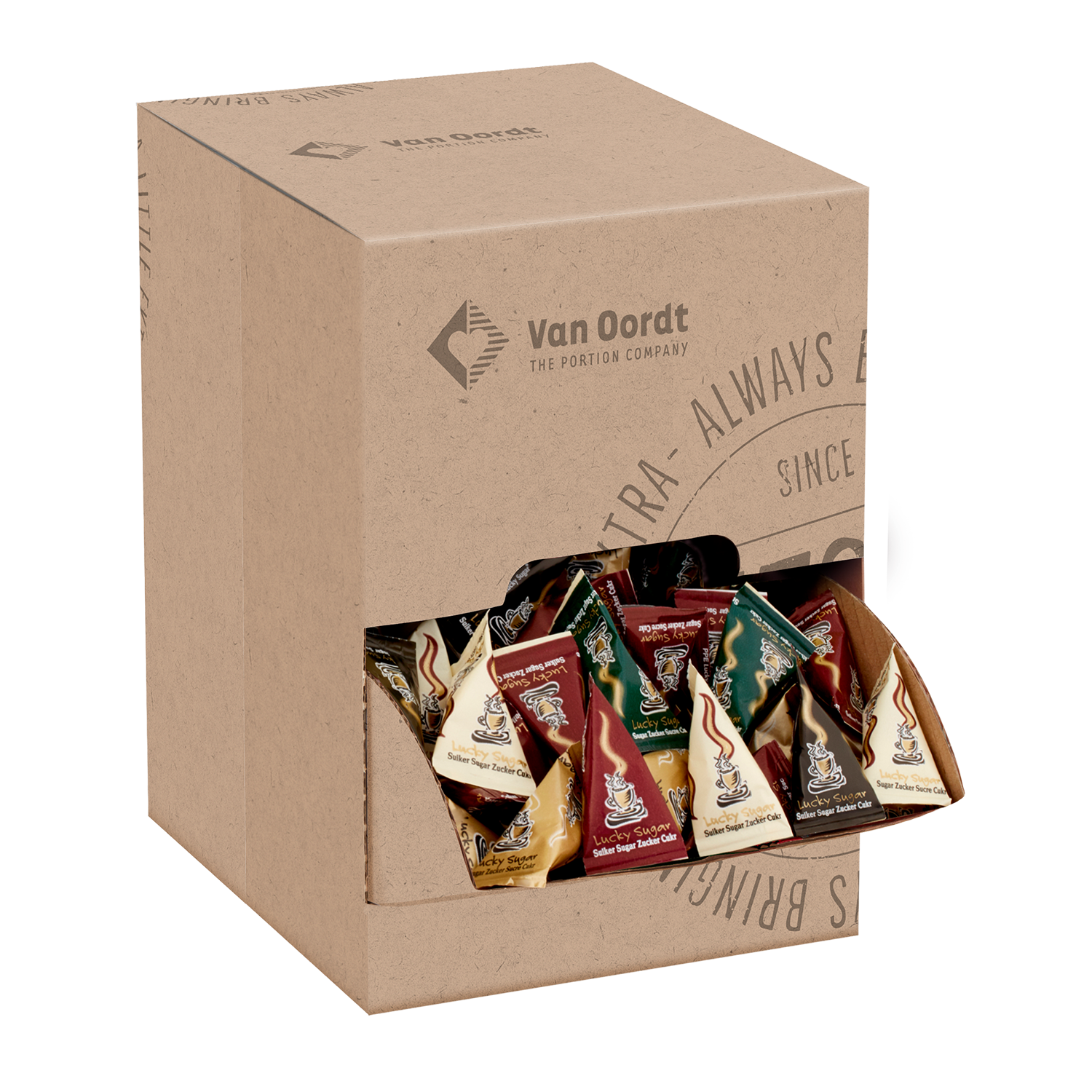 Lucky Sugar Hot Cup Sugar Triangle 4,5g | Van Oordt The Portion